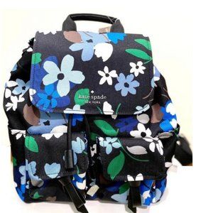 Kate Spade Flat Backpack Carley Bloom Multi Blue W